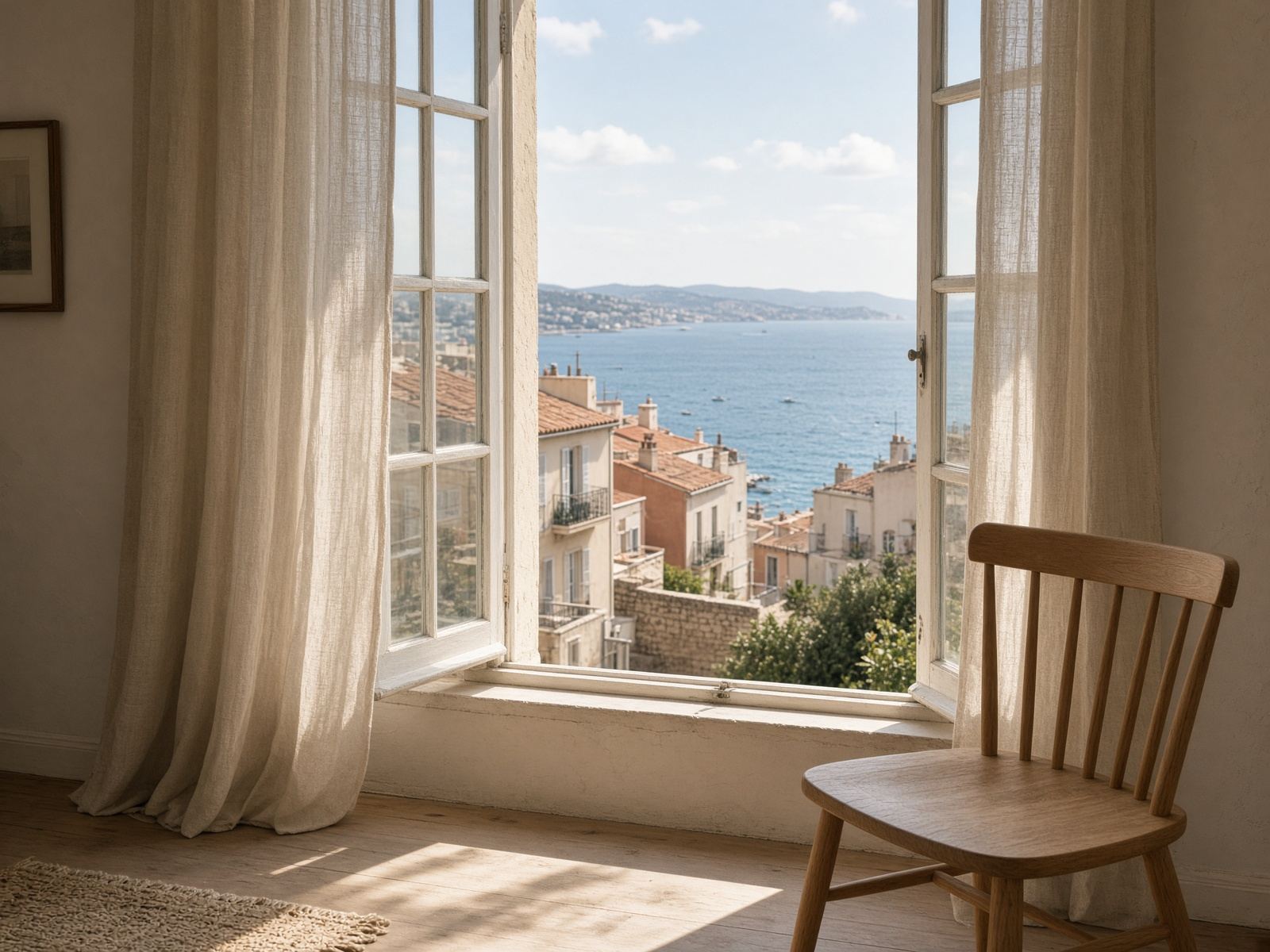 Fenêtres sur la mer depuis un appartement rénové, Endoume